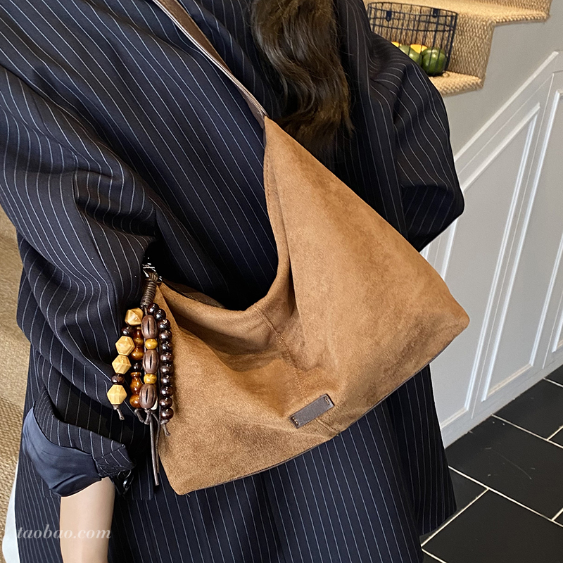 复古绒面包包新款潮流时尚托特包