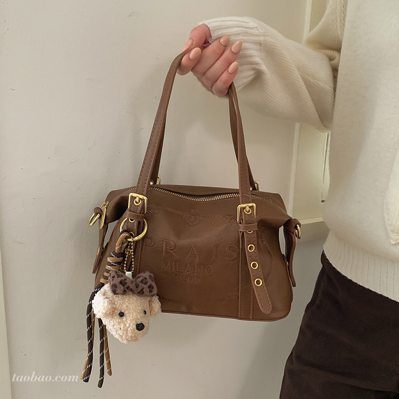 高级感复古美拉德棕色小包包女2025新款时尚百搭斜挎包手提枕头包,箱包皮具/热销女包/男包,通用款女包,淘宝优惠券,粉丝福利购,淘宝优惠卷