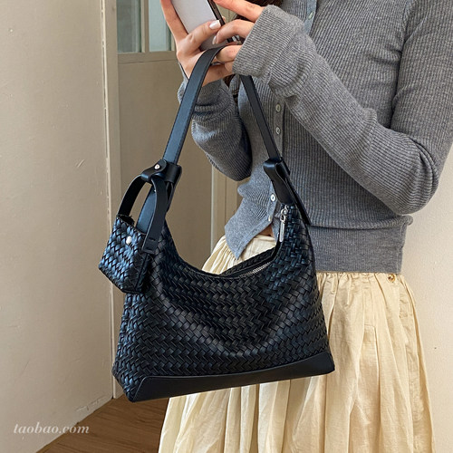 复古编织纹托特包包女包