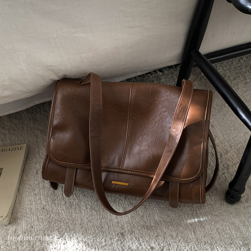 复古大容量女款托特包斜挎