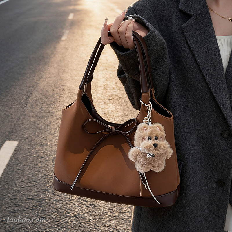 复古小众麂皮托特包女式