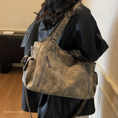 休闲复古废土风大容量包包女2026新款 托特包 通勤单肩包斜挎包时尚