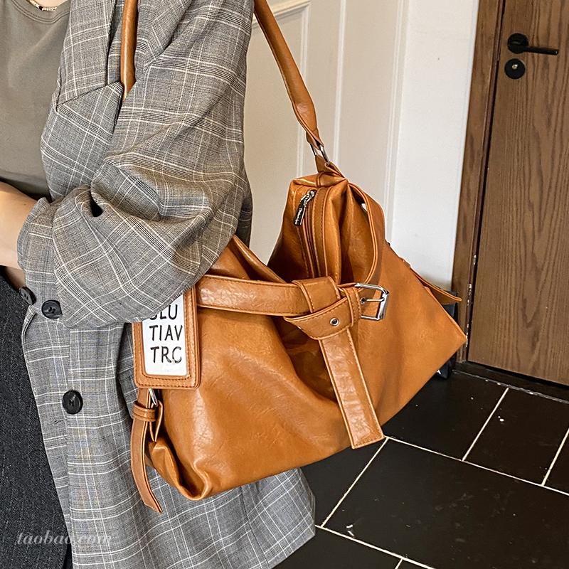 单肩包秋冬季复古学生通勤托特包