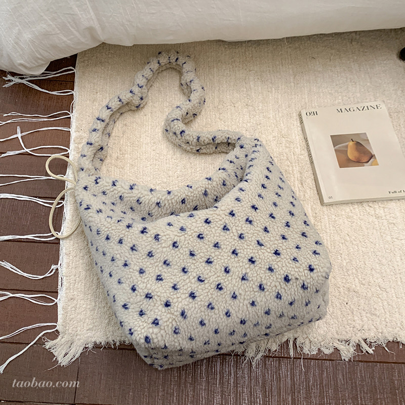 松弛感大容量羊羔毛茸茸包包女2025新款休闲通勤单肩斜挎包毛毛包,箱包皮具/热销女包/男包,托特包,淘宝优惠券,粉丝福利购,淘宝优惠卷