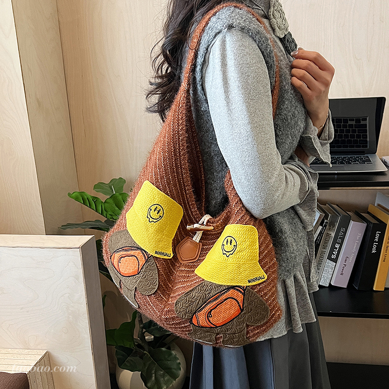 秋季新款针织大容量通勤托特