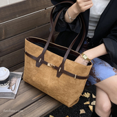 简约复古大容量包包女2025新款 时尚 麂皮绒单肩包通勤手提包托特包