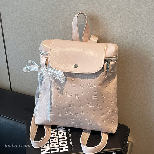 高级感小众压花女式双肩包新款