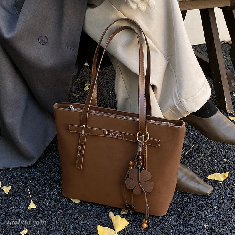 复古大容量托特包女单肩手提