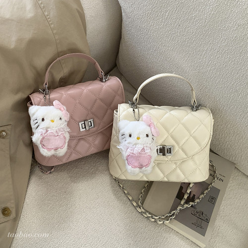 早春菱格小方包时尚百搭斜挎手提