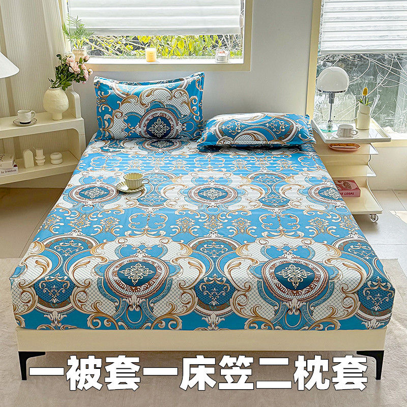 夏季纯棉全包防滑榻榻米床笠单件图片