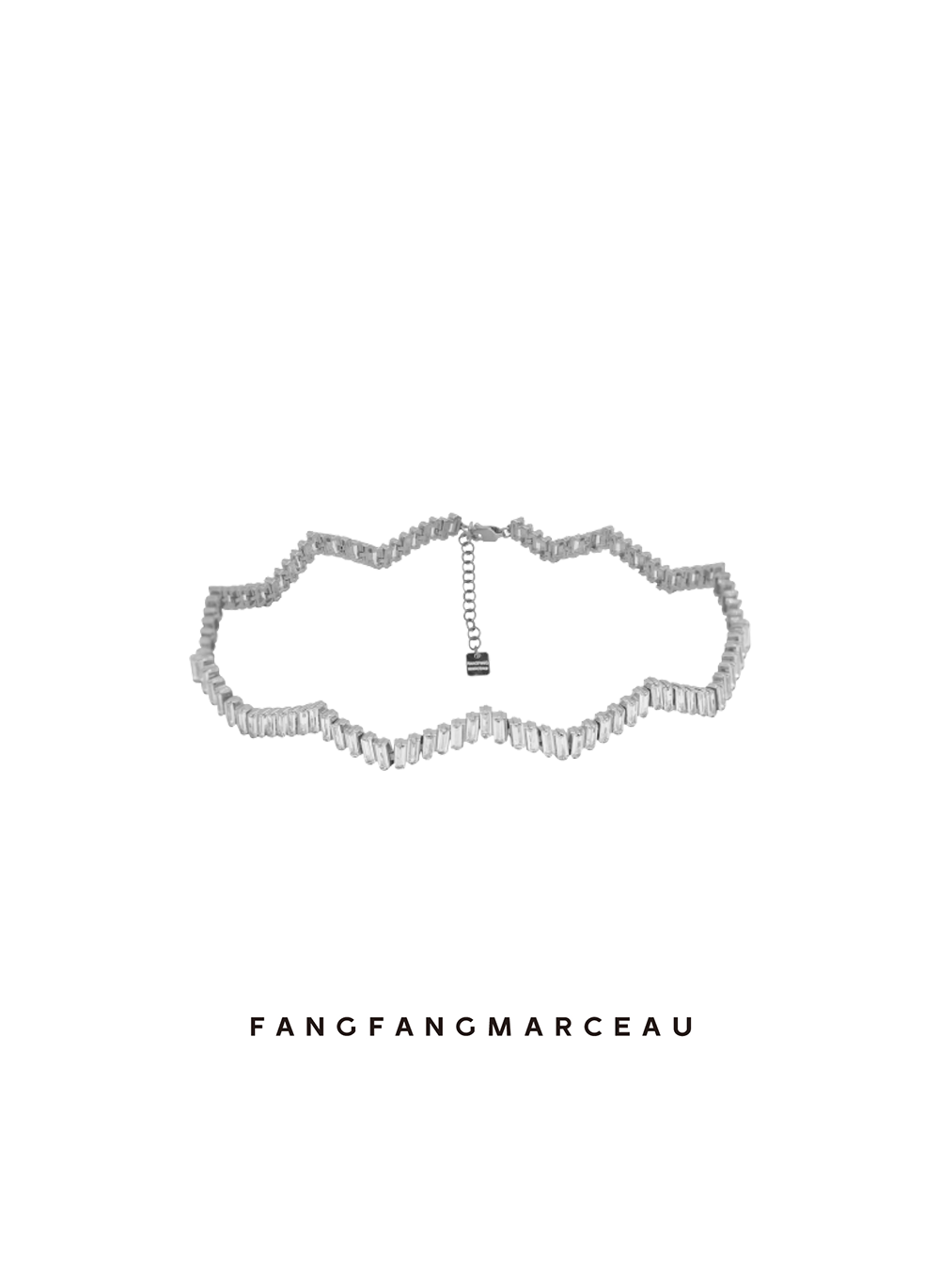 宋茜同款海浪造型排钻choker项链