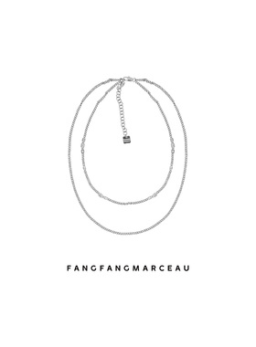 镀金通用双层链条镶钻项链