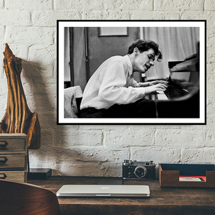 饰画 古尔德古典钢琴家音乐家挂画学校琴房教室琴行装 Glenn Gould