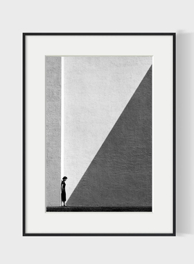 Ho Fan 何藩作品香港风情街景黑白人物摄影装饰画港式茶餐厅挂画