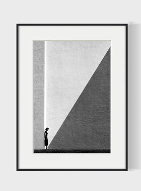何藩香港黑白人物茶餐厅装饰画