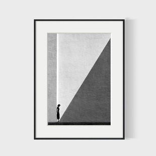 Ho Fan 何藩作品香港风情街景黑白人物摄影装饰画港式茶餐厅挂画