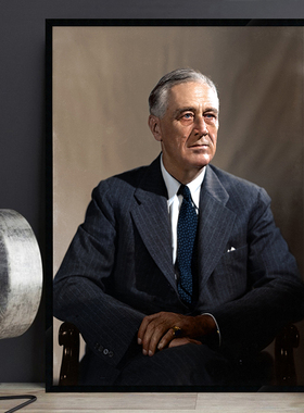 Roosevelt 罗斯福海报 美国总统伟人装饰画办公室会议室书房壁画