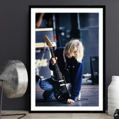 Nirvana 饰画酒吧壁挂画 科特柯本摇滚海报吉他乐器装 Kurt Cobain