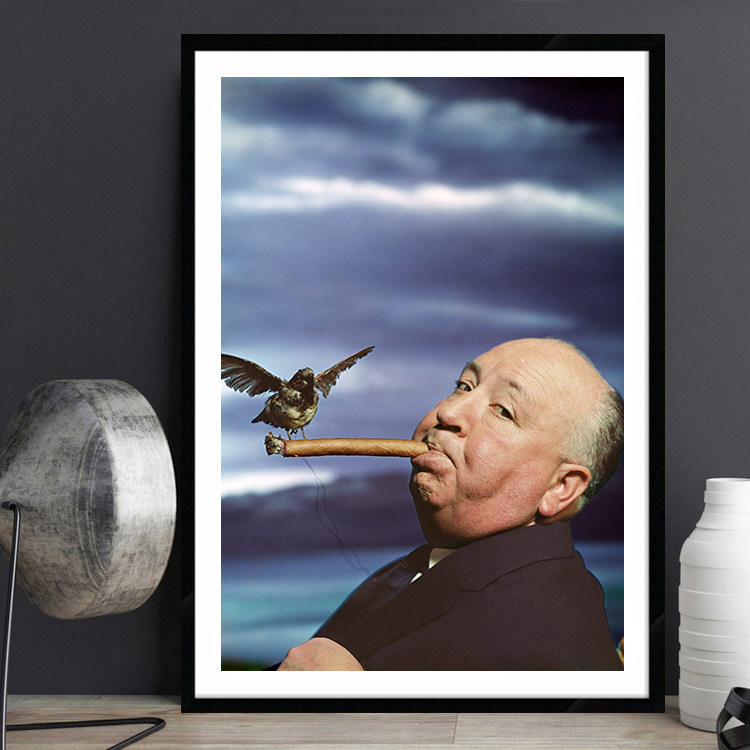 alfred hitchcock 希区柯克海报 好莱坞电影导演黑白照片书房挂画