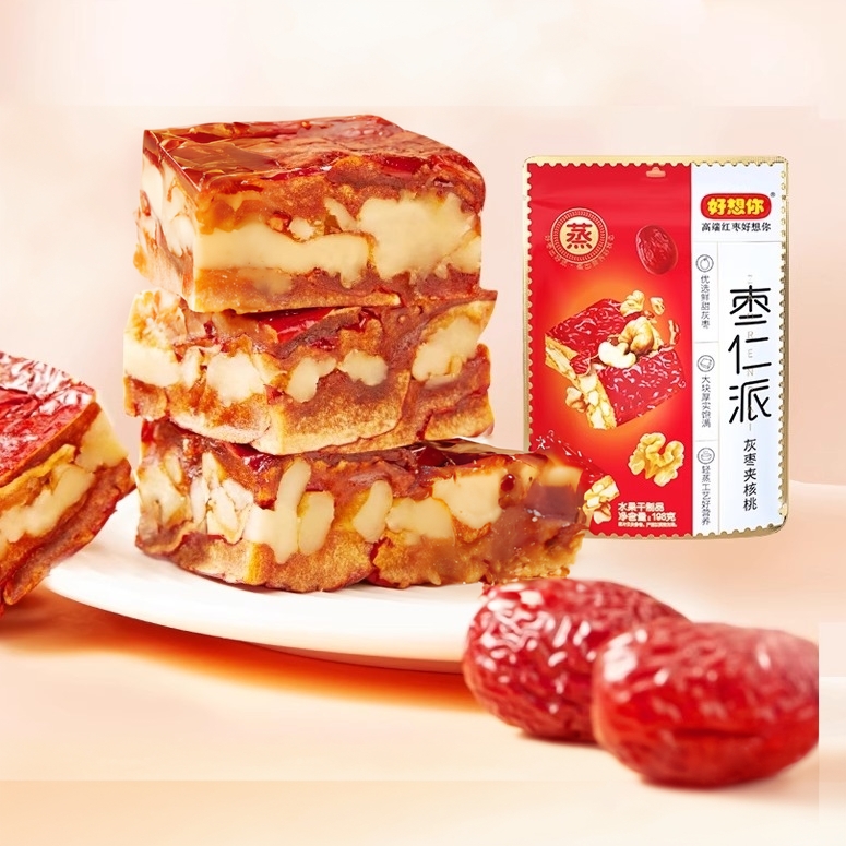 好想你枣仁派198g大红枣夹核桃免洗果干零食小吃树上粮仓新疆特产