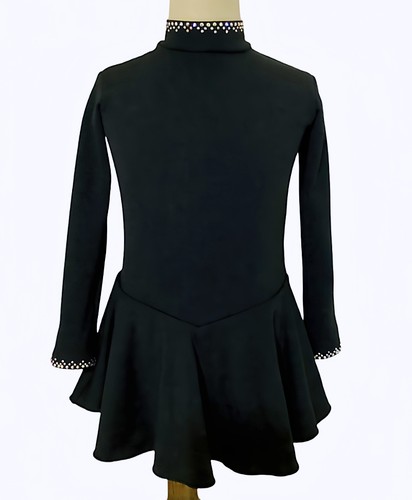 花样滑冰女表演服训练服考斯滕定制加绒加厚保暖镶钻连衣裙