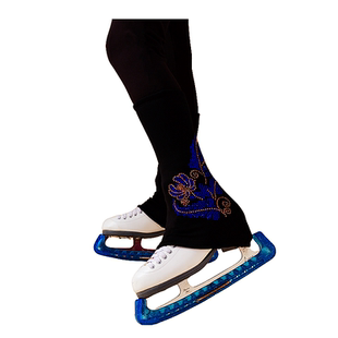 秋冬季特厚保暖滑冰服女士儿童高弹防水加绒加厚黑色紫色护腿鞋套