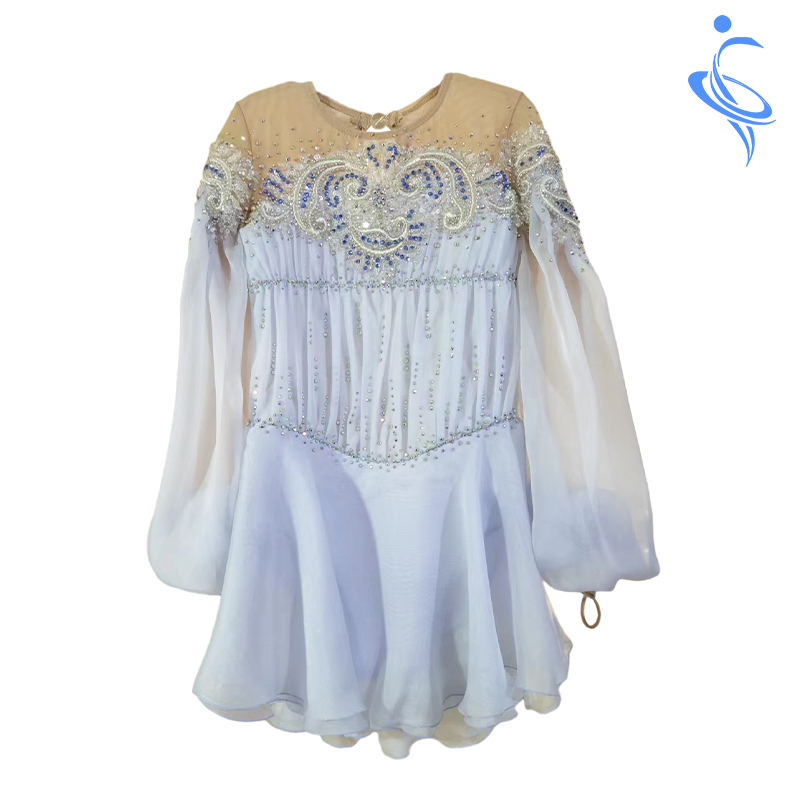 花样滑冰服女士儿童花滑考级比赛演出高档真丝考斯滕裙子专业定制