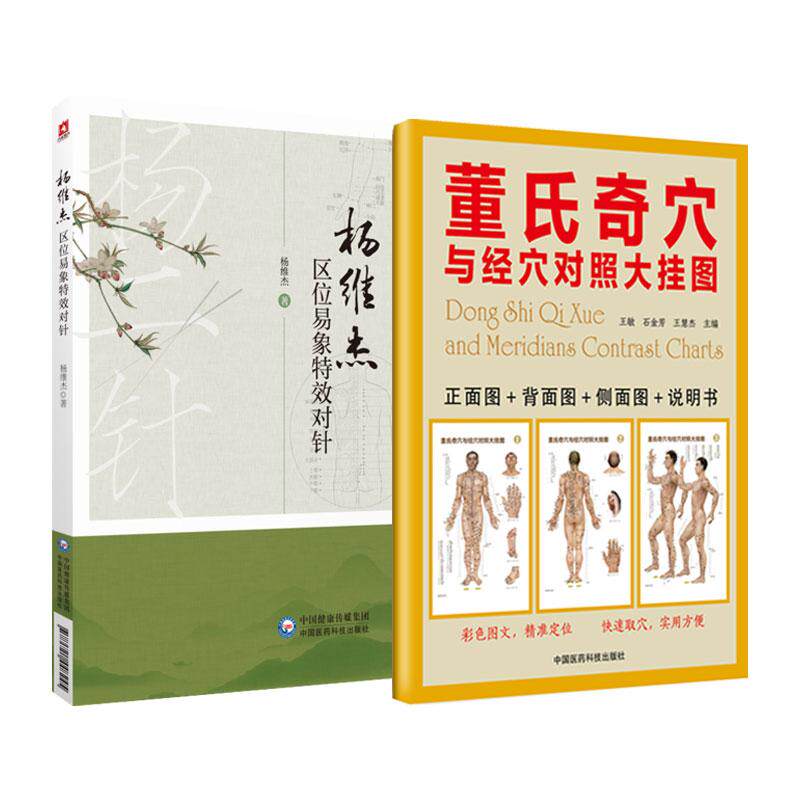 全2册A01-4董氏奇穴与经穴对照大挂图+杨维杰区位易象 对针穴位入门经络穴位按摩大图册人体十二经络穴位图临床应用篇以病为纲