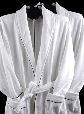 酒店宾馆毛巾浴衣/浴袍/浴裙 全棉白色割绒浴衣 HYY-004