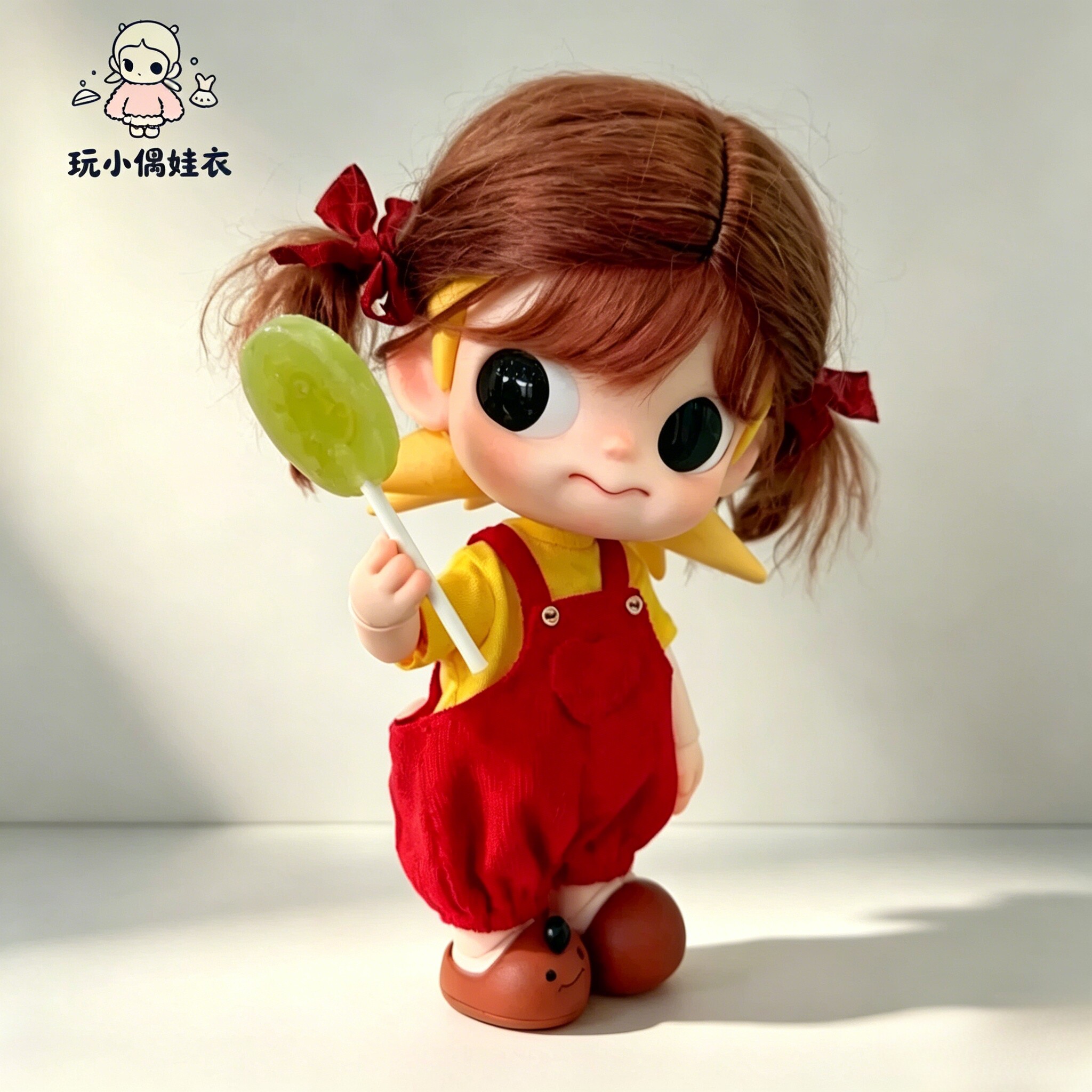 Zsiga嘎子姐娃衣红色背带裤