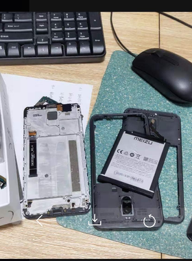 适用于魅族x8电池摄像头屏幕总成中框支架侧键卡托 魅族M1852喇叭