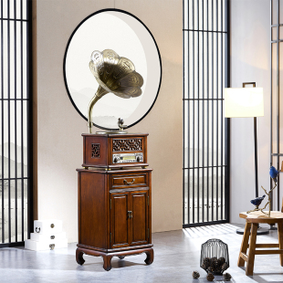 中美式 黑胶唱片留声机台式 客厅造型电唱机仿古大喇叭 复古老式 欧式