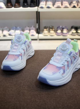 冬宝阳光DOBOYG春季新款童鞋女童双网纽扣运动鞋跑步鞋34-39码