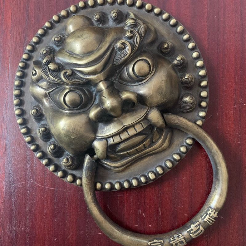 仿古大门麒麟全铜拉手四合院木门