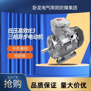 卧龙南阳防爆低压高效IE3三相异步电动机一级能效380V国标全铜