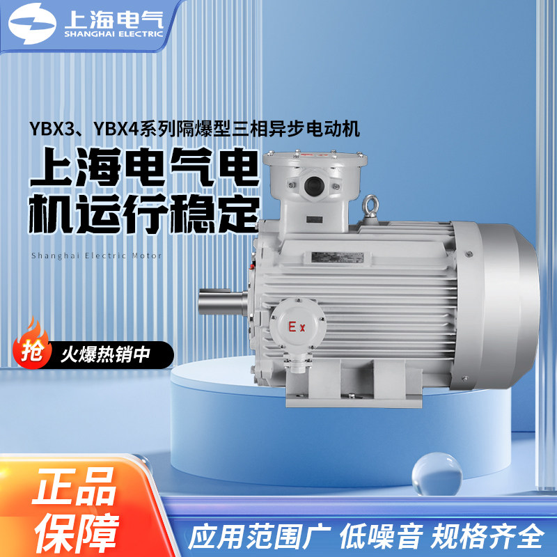 上海电机厂YBX5一级能效防爆三相异步电动机隔爆型铸铝外壳BT4