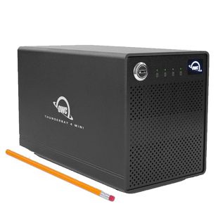 OWC ThunderBay 4 mini专业级4驱动器HDD和/或SSD Thunderbolt 3机箱 适用于Mac和Windows(OWCTB3QMSR00GB)