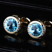 扣袖 钉男士 口钉 法式 袖 天蓝水晶袖 扣男女款 商务法式 衬衫 礼盒装