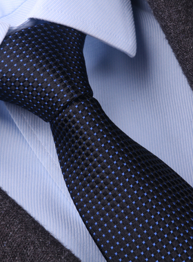 桑蚕丝真丝领带男正装商务拉链结婚蓝色条纹8cm高端轻奢礼盒装