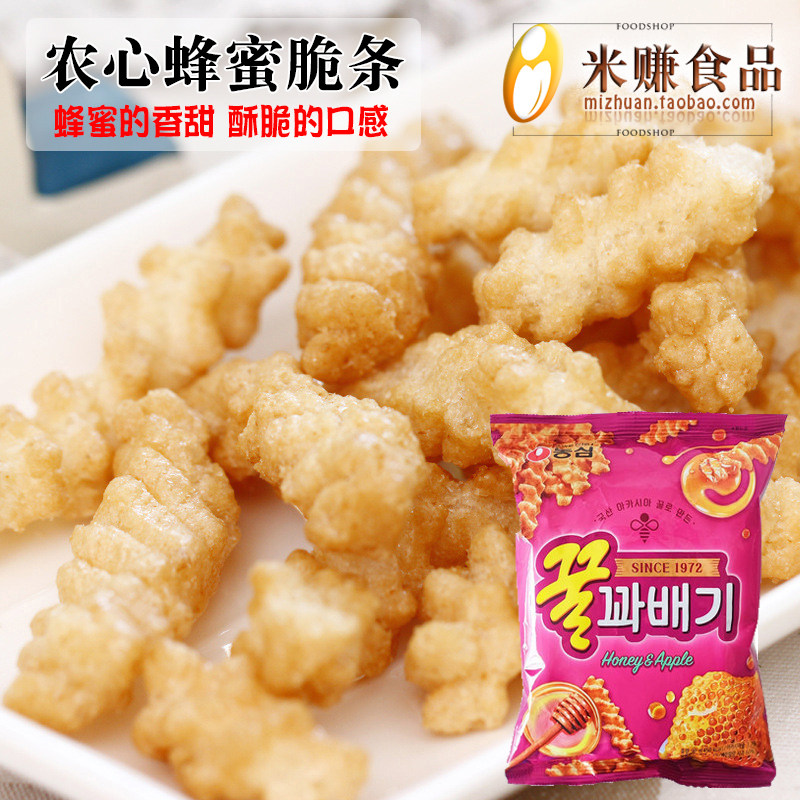 农心蜂蜜脆条90g袋装酥脆扭扭蜜糖麻花休闲韩国进口膨化零食品
