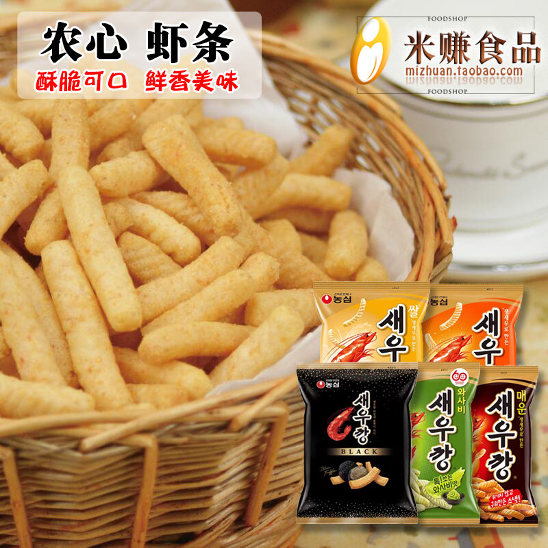 农心鲜虾条膨化韩国进口