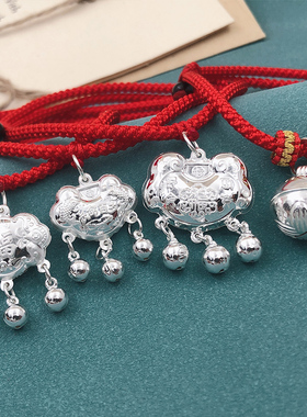 S999纯银锁宠物长命锁手工狗狗猫咪项圈挂饰脖圈颈圈项链小型犬AA