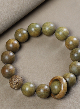 阿根廷绿檀木手串雕刻貔貅款跑环男女手链佛珠文玩檀木质小孔手饰