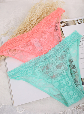 k3415 西班牙单WS低腰性感透明蕾丝内裤 低腰高叉蕾丝三角裤