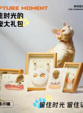 小摆件猫毛相框足印相框纪念礼盒