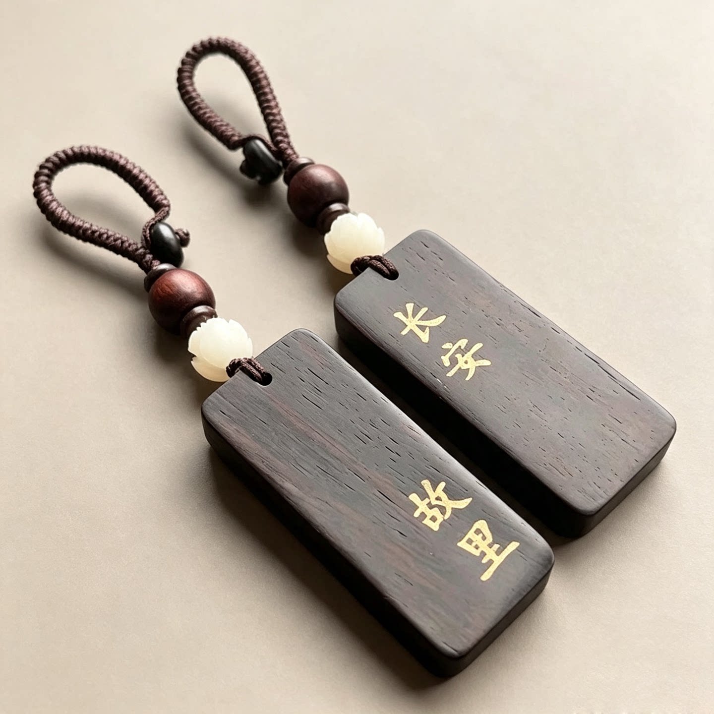 定制汽车钥匙扣木牌黑檀木刻字吊牌挂件锁匙扣木质小挂牌情侣吊饰