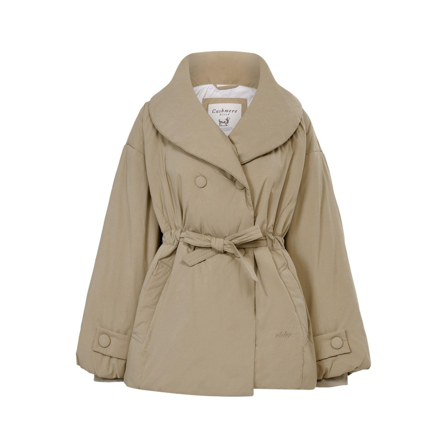 EIDER女羊绒混纺披肩领羽绒服