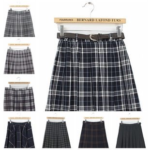 纹 英伦风格 Vintage古着孤品春季 文艺范半裙毛呢学院派半身裙