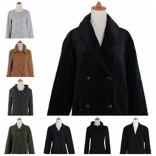 vintage古着孤品复古冬天日本制羊毛呢长大衣外套 经典文艺纯色