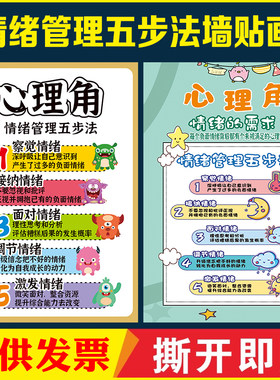 班级心理角布置小学生幼儿园教室心理健康装饰疏导挂图文化墙贴